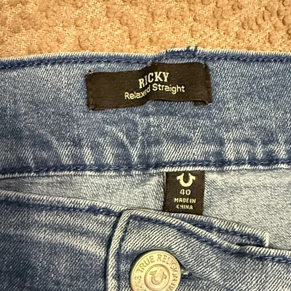 True Religion men's Sky Blue Straight Leg Jeans